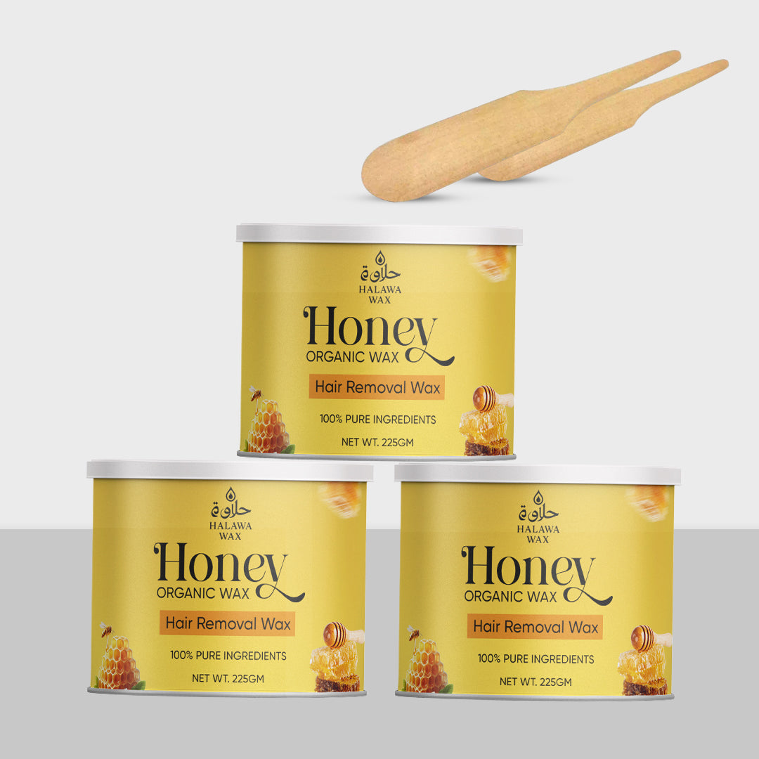 Honey Organic Wax (Spatula Free) 3 Bottle